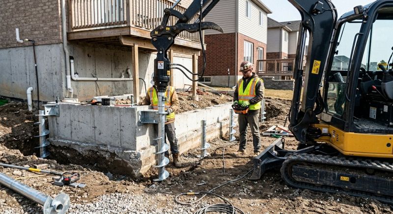 Helical Piers Installation